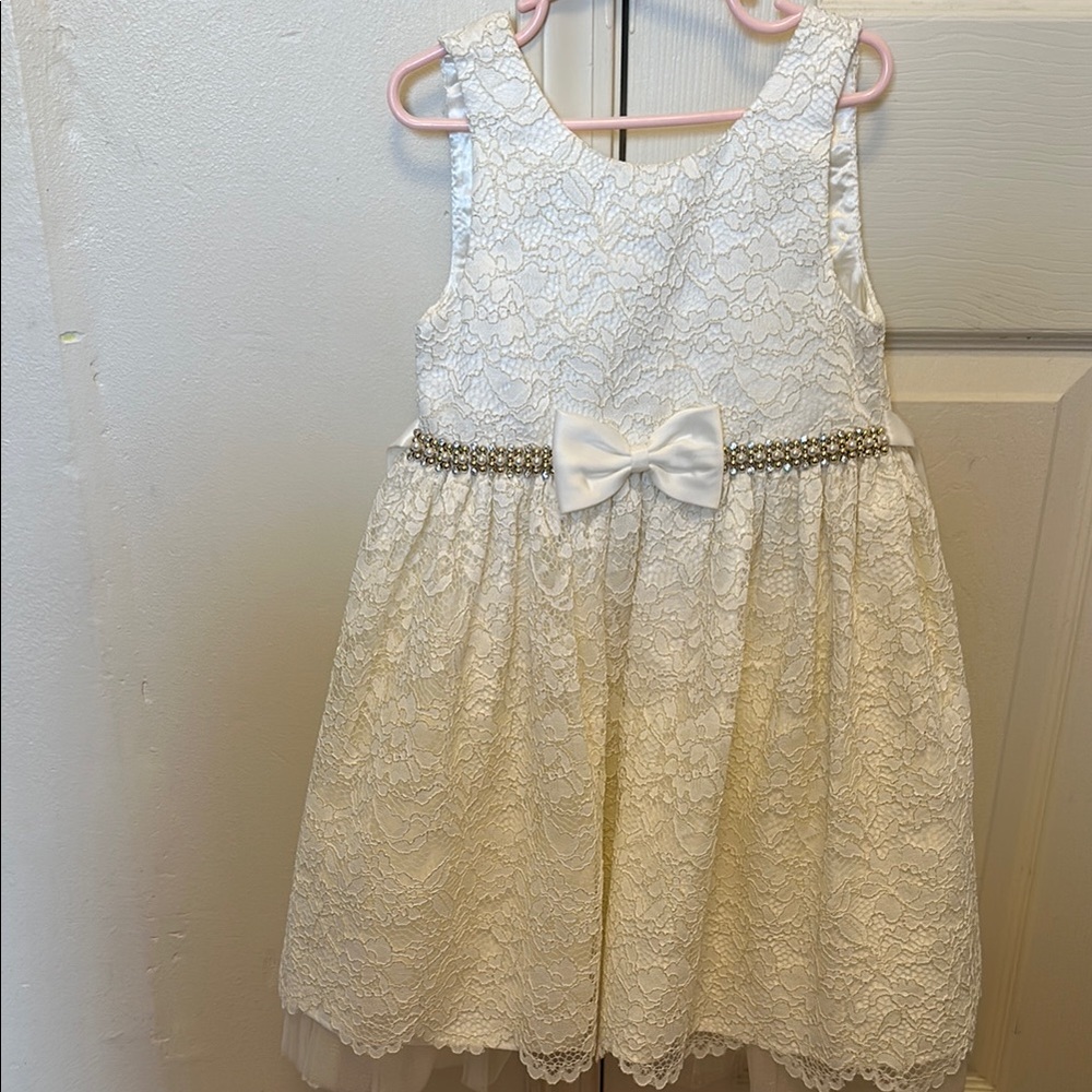 American Princess Cream Tiered Sundress Scoop Neck